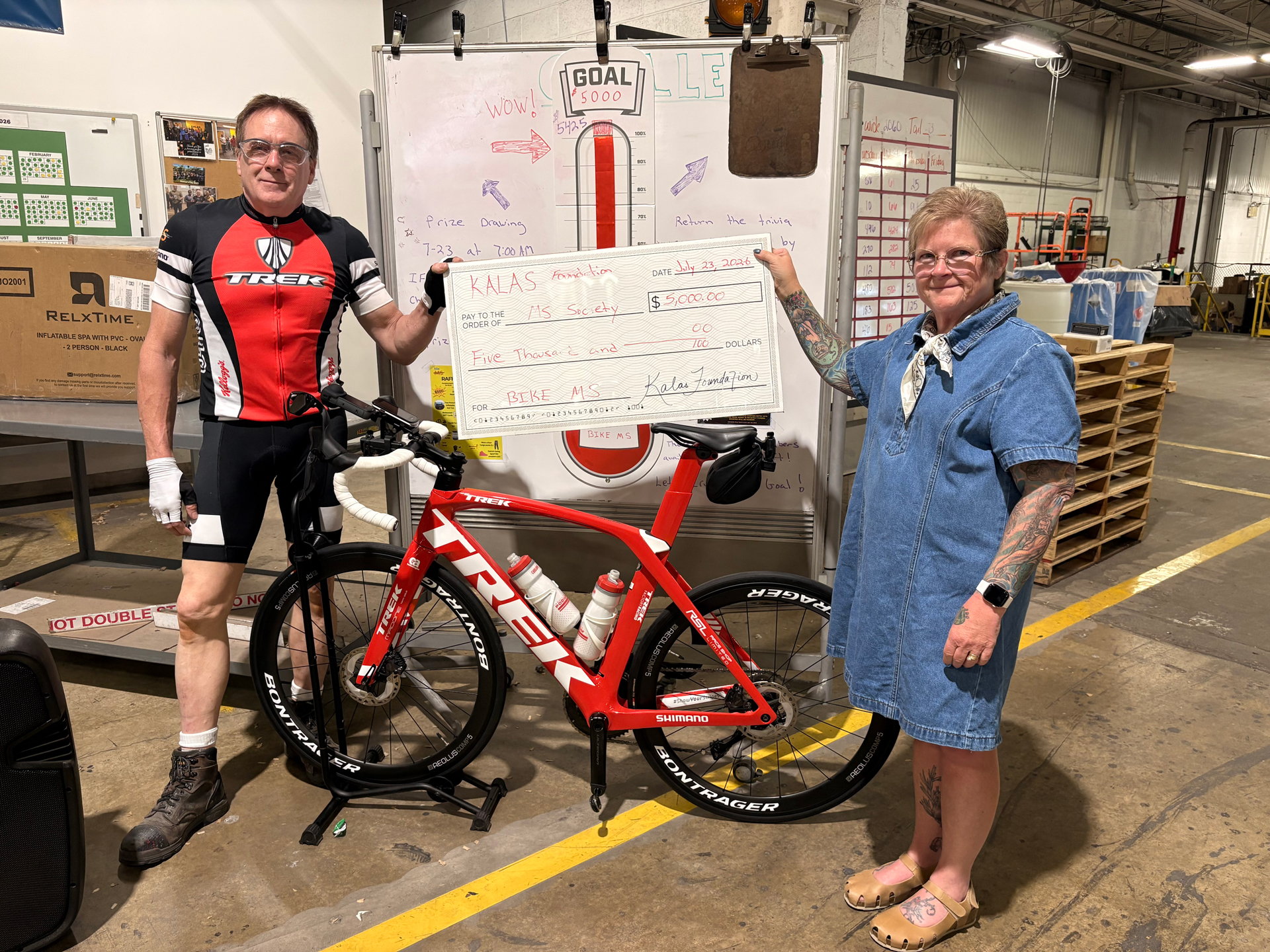 Supporting Lloyd Wenger: Bike MS Raffle Winners & Kalas Foundation Match