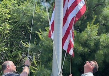 Kalas Receives a New Flag from Patriotic Order Sons of America 